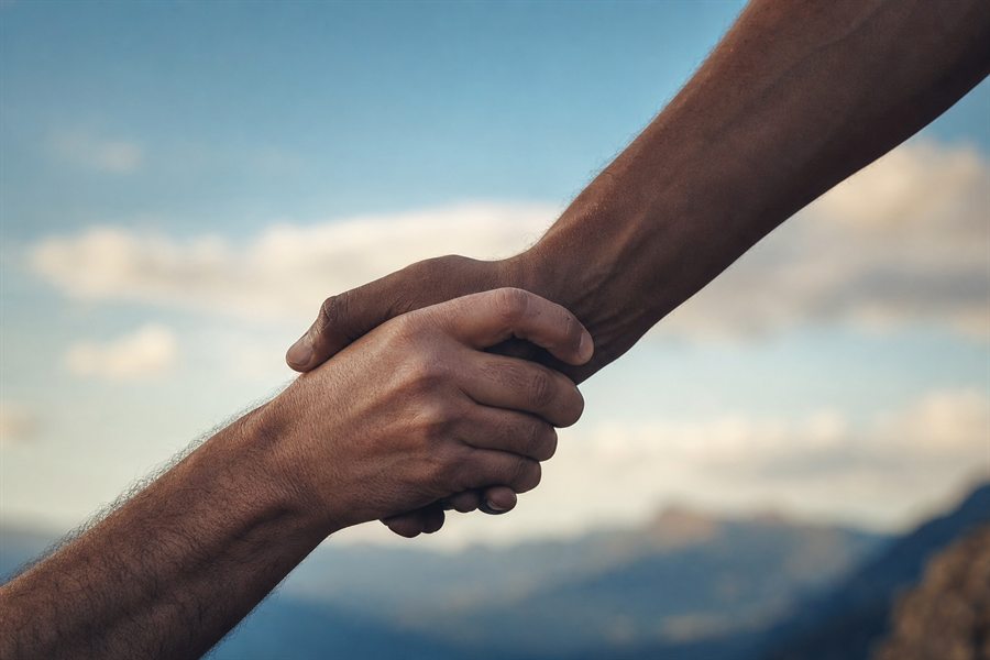 Dos personas dándose la mano
